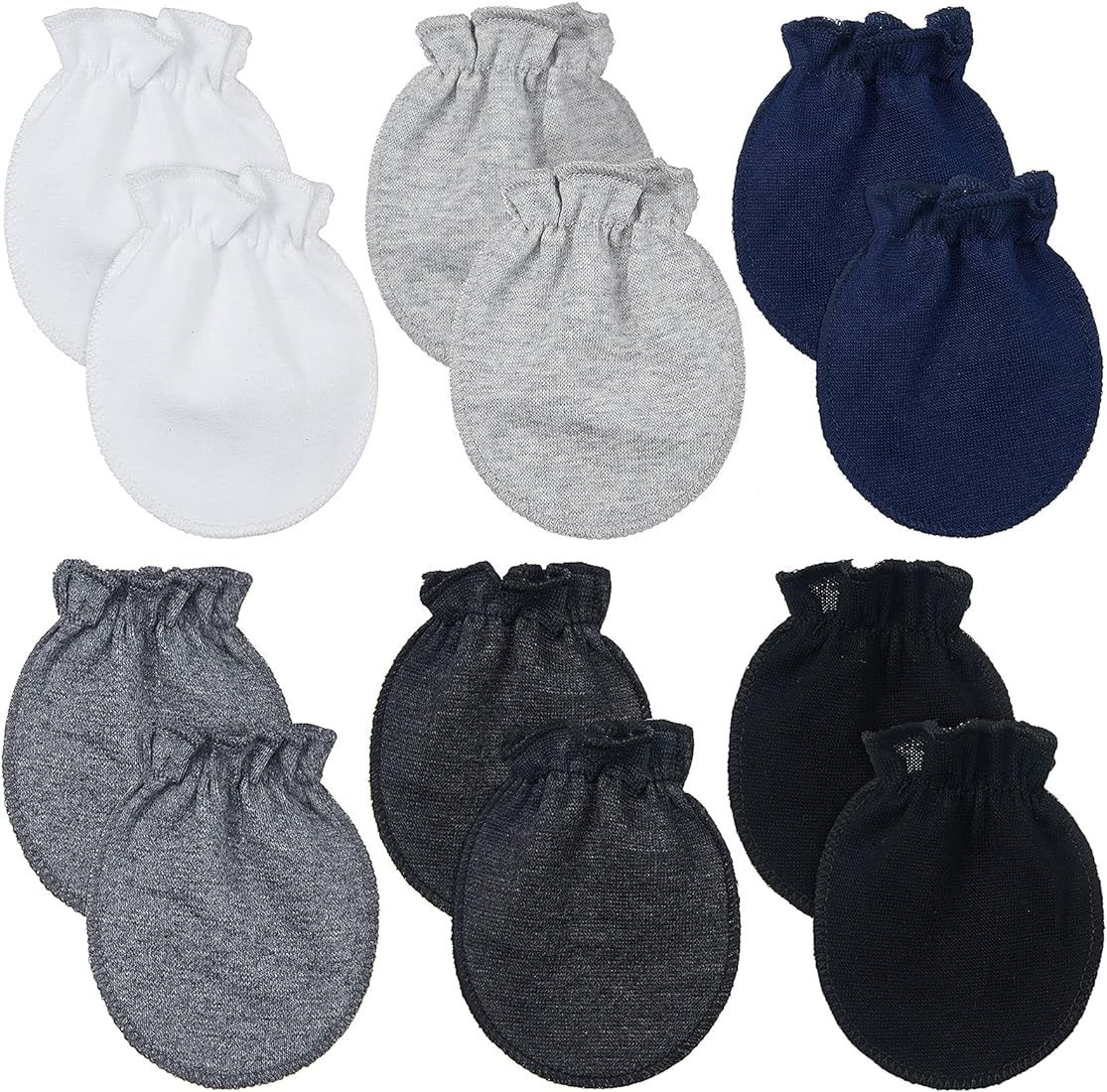 6 Pairs Newborn Baby Mittens No Scratch Infant Gloves Mitten for Baby 0-6 Months | Amazon (US)