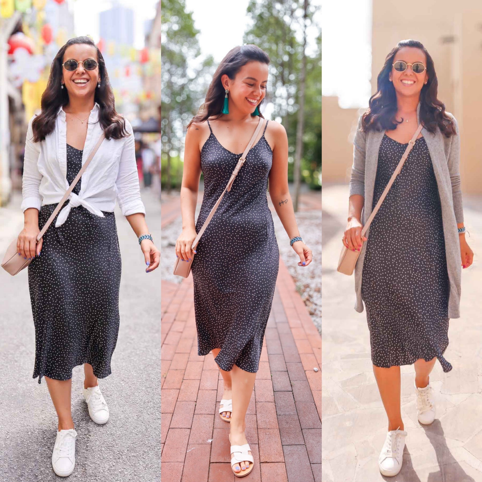 One dress, three ways! That’s the kind of versatily you want if you want to travel with carry-on and love all your outfits. This silk one is amazing, and the print masks wrinkles. It also comes as a sleeveless if you want more coverage 💫

#LTKOver40 #LTKTravel #LTKootd