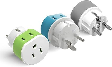 OREI Denmark Power Plug Adapter with 2 USA Inputs - Travel 3 Pack - 1 Type K & 2 Type E/F Safe Gr... | Amazon (US)