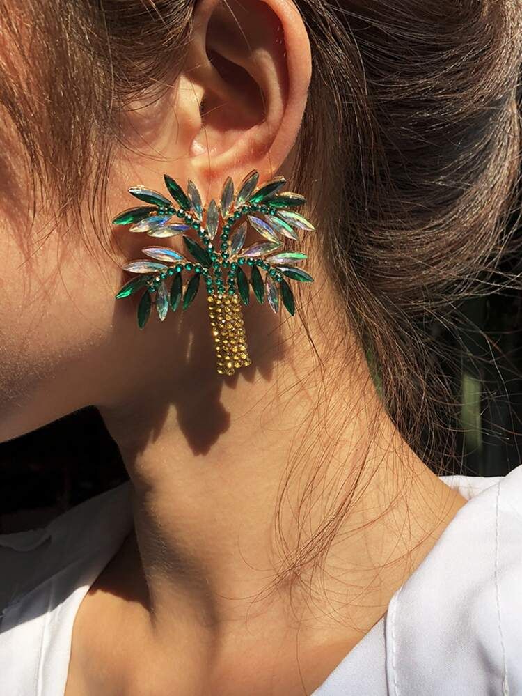 Gemstone Tree Design Earrings | SHEIN