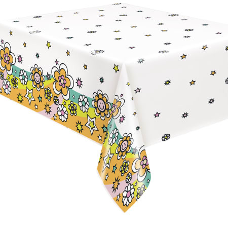 Plastic Table Cover 54in x 84in - Flower Power | Five Below