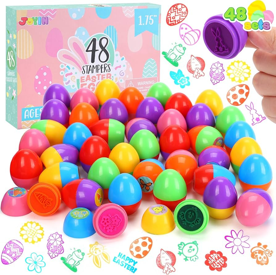 JOYIN 48 Pcs Easter Eggs Stampers Toys, Self Inking Stamps for Easter Eggs Hunt Game, Basket Stuf... | Amazon (US)