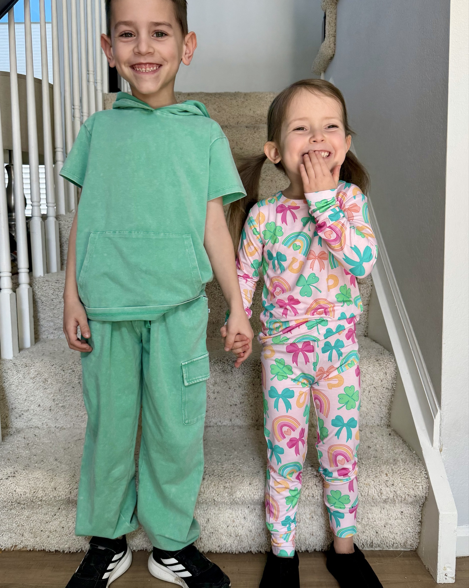 #AD Move over, four-leaf clovers 🍀 because we’ve found the real treasures at the end of the rainbow! 🌈 These outfits are a pot of gold. 💛

The Distressed Clover hooded t-shirt and cargo pants are the perfect comfy and fuss-free set for the holiday and as an outfit for school and mix & match!

Plus, can we talk about these whimsical Shamrock’n and Lucky Charm prints? They are such a cutesie, hand-drawn take on the fun aspects of St. Patty’s Day. With that extra “grow-with-me” stretch, these looks are the perfect way to stay pinch-proof and comfortable all day long! ✨ We are obsessing over this signature bamboo viscose! It’s high-quality, buttery-soft magic that’s naturally breathable and temperature-regulating, so your little one stays cozy without overheating. 

#LTKootd #LTKKids #LTKmomlife