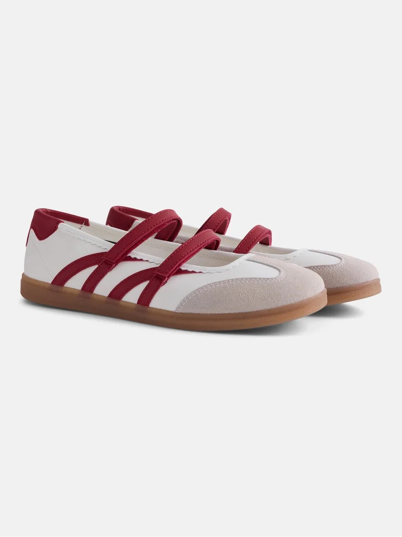 No Boundaries Women\u2019s Strappy Ballet Sneakers | Walmart (US)