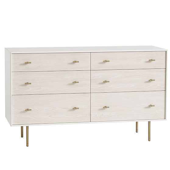 Modernist, Extra Wide Dresser, White + Winter Wood | West Elm (US)