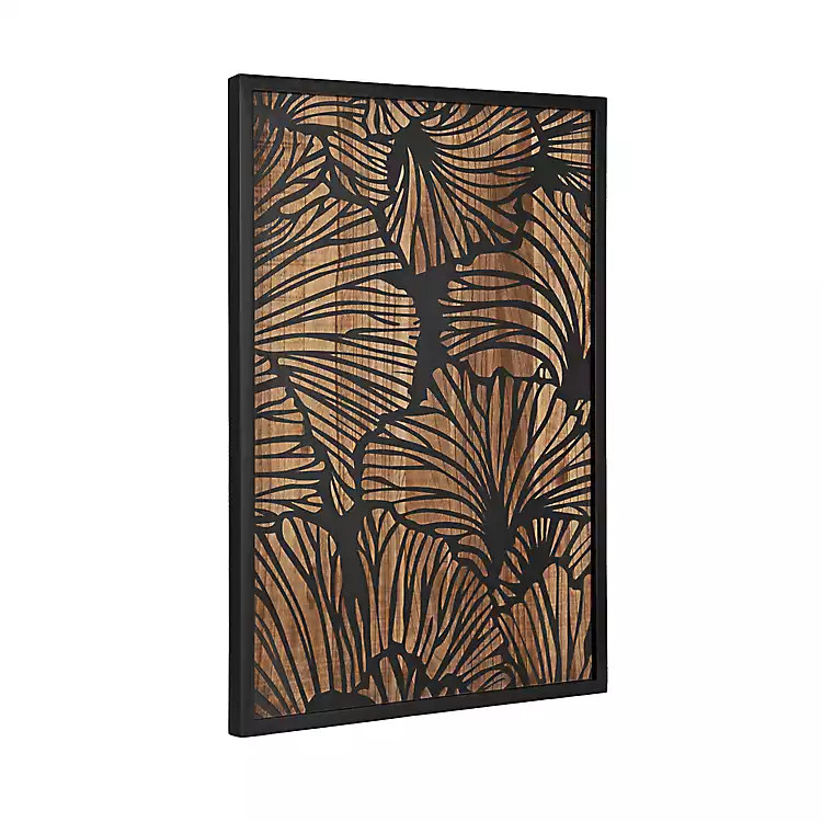 Black and Natural Wood Botanical Wall Plaque | Kirklands
