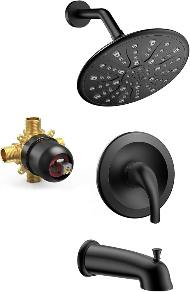 EMBATHER Shower System, Tub and Shower Faucet Set (Rough-in Valve Included) with 9-Inch Rain Show... | Amazon (US)