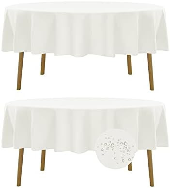 Fokitut 2 Pack Waterproof Round Tablecloth, 60 Inch, Stain Resistant and Wrinkle Polyester Table ... | Amazon (US)