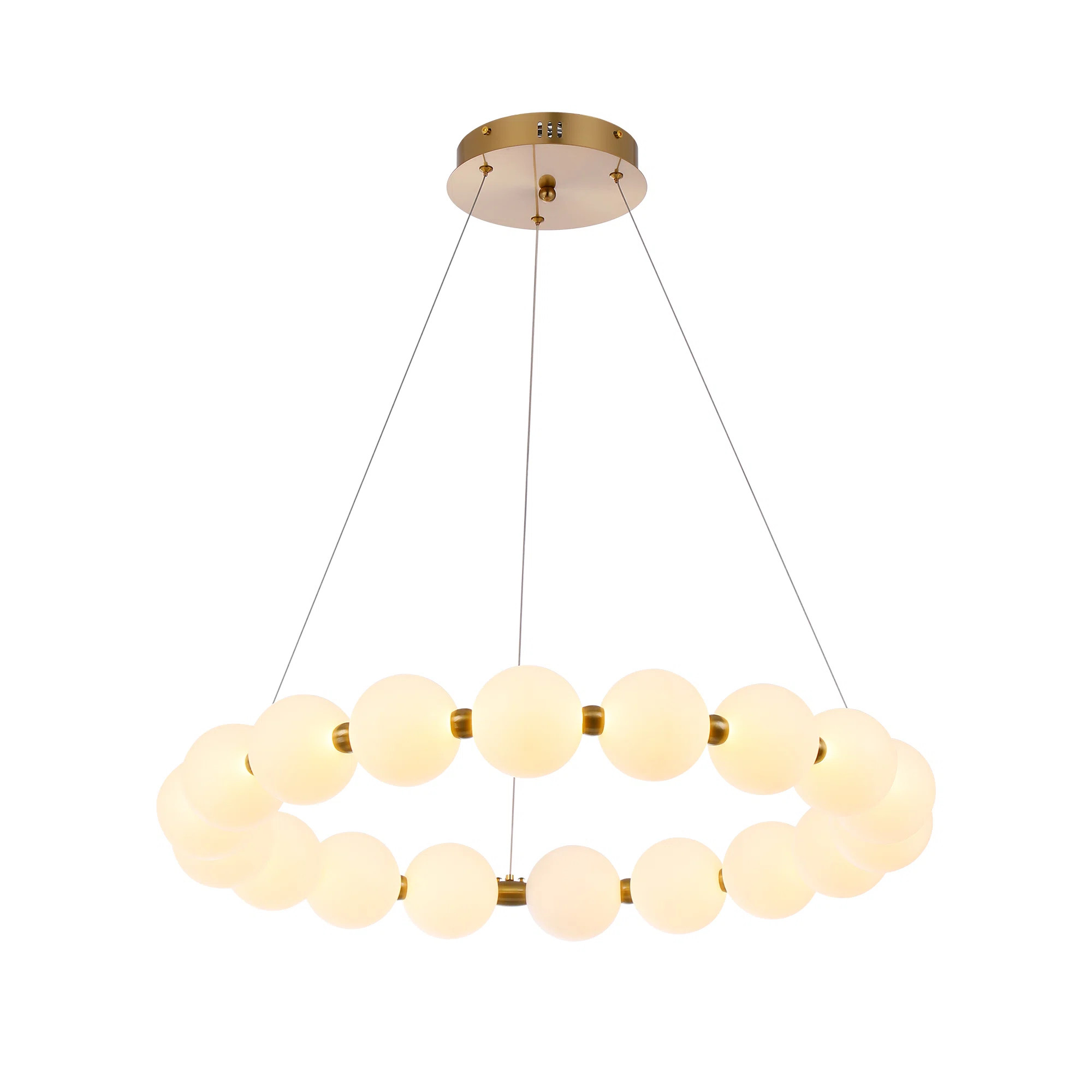 Harmehar 29" Wide Glass Circular Ring Orbit LED Integrated Chandelier | Wayfair North America