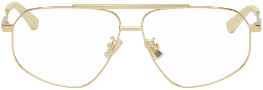 Bottega Veneta - Gold Aviator Glasses | SSENSE