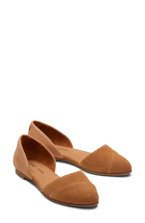 TOMS Jutti d'Orsay Flat in Brown Brown at Nordstrom, Size 11 | Nordstrom