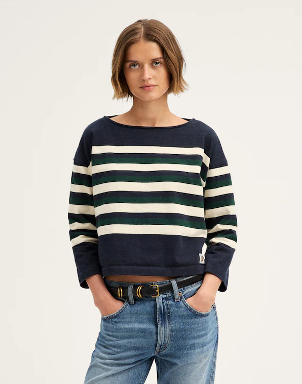The Rugby Boatneck Long-Sleeve Tee in Club Cotton | Madewell