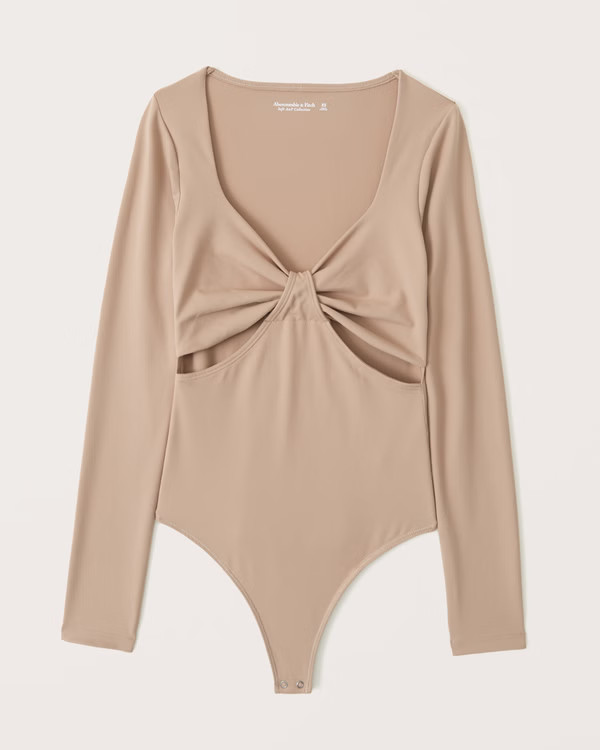 Double-Layered Seamless Fabric Cutout Bodysuit | Abercrombie & Fitch (US)