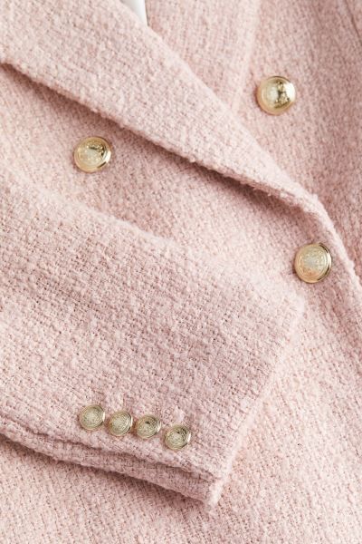 Textured Weave Blazer - Light pink - Ladies | H&M AU | H&M (AU)