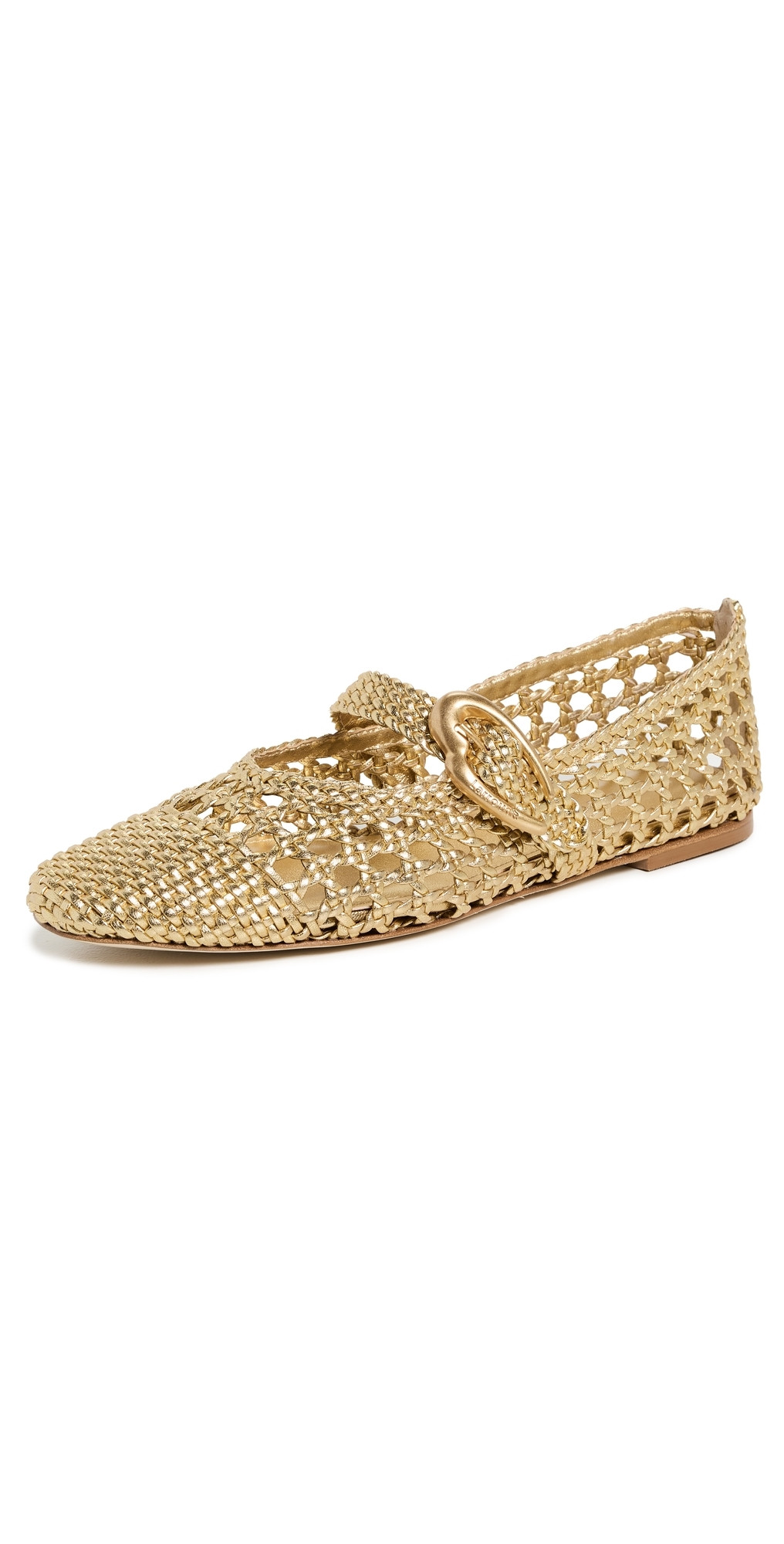 Larroudé Verona Macrame Ballet Flats Gold 5.5 | Shopbop