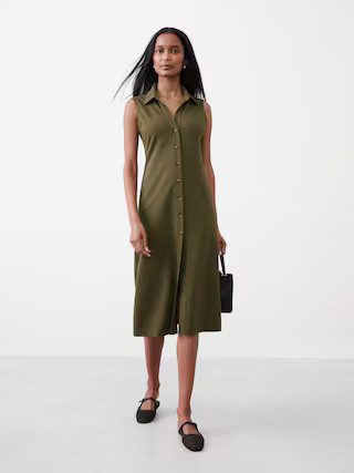 Button-Down Knit Shirtdress | Banana Republic Factory