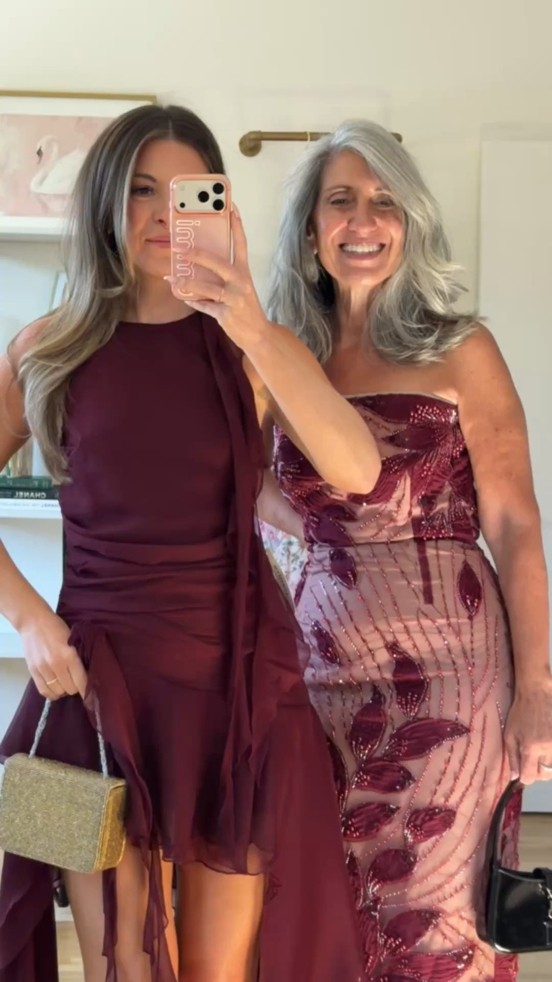 burgundy high-low dress with a flowy, tiered ruffle skirt, strapless midi with a burgundy floral sequin pattern on a blush base mom and me formal wedding guest and mother of the bride dresses 💍

revolve code: tulip

I’m 5’4” and wear a size small/2 

mom is 5’4” and wears a medium/6

fall wedding guest dresses, wedding guest dresses, cocktail dresses, semi-formal dresses, black tie wedding guest dresses, destination wedding guest dresses, garden party dresses, wedding guest outfit ideas, mom & me outfits, mom & me dresses, matching outfits, mother daughter outfits, family photo outfits, wedding guest dresses, mother of the bride, mother of the groom, wedding guest outfit ideas

#LTKWedding #LTKootd #LTKgrwm