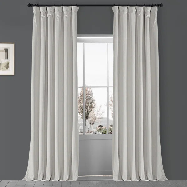 Albert Velvet Solid Blackout Thermal Rod Pocket Single Curtain Panel | Wayfair Professional