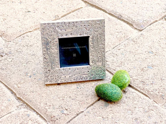 Square Silver Metal Photo Frame. Vintage. 2.5x2.5 Photo. | Etsy | Etsy (US)