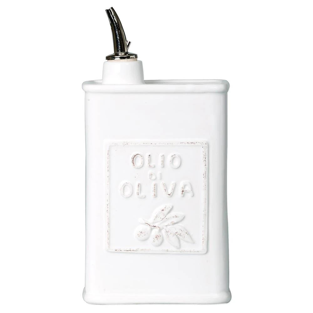 Lastra Modern Classic White Stoneware Olive Oil Can | Kathy Kuo Home