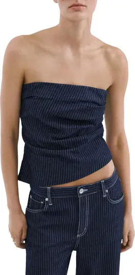 Isola Pinstripe Denim Strapless Top | Nordstrom