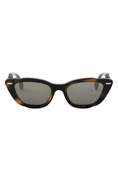Fendi Interlace Cat Eye Sunglasses in Blonde Havana/smoke at Nordstrom | Nordstrom
