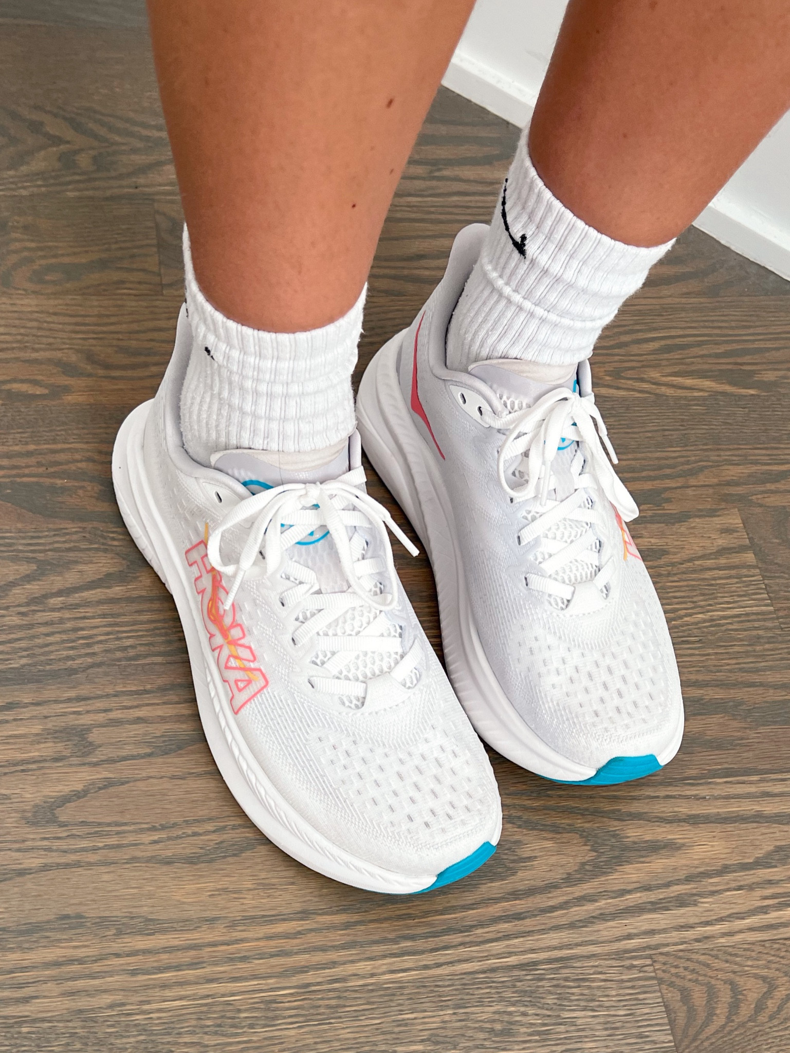 The new Hoka Mach 6 running shoes i got for my half marathon! I also have inserts in these that I’m linking 🤍🩵🧡

#LTKU #LTKActive #LTKSeasonal