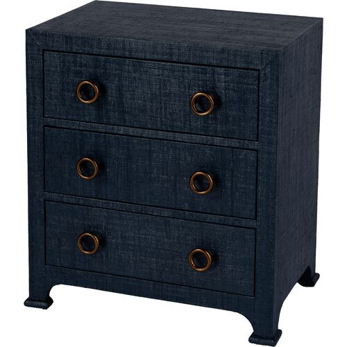Kos 3-Drawer Raffia Nightstand | One Kings Lane