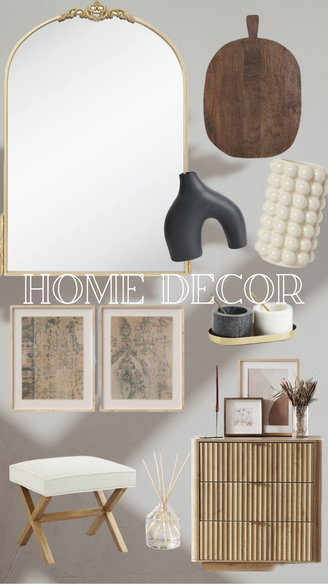 Home decor 
Vases 
Wall art 
Diffuser 
Console Table
Side board 
Salt and pepper bowls 
Chacuterie board 

#LTKstyletip #LTKFind #LTKhome