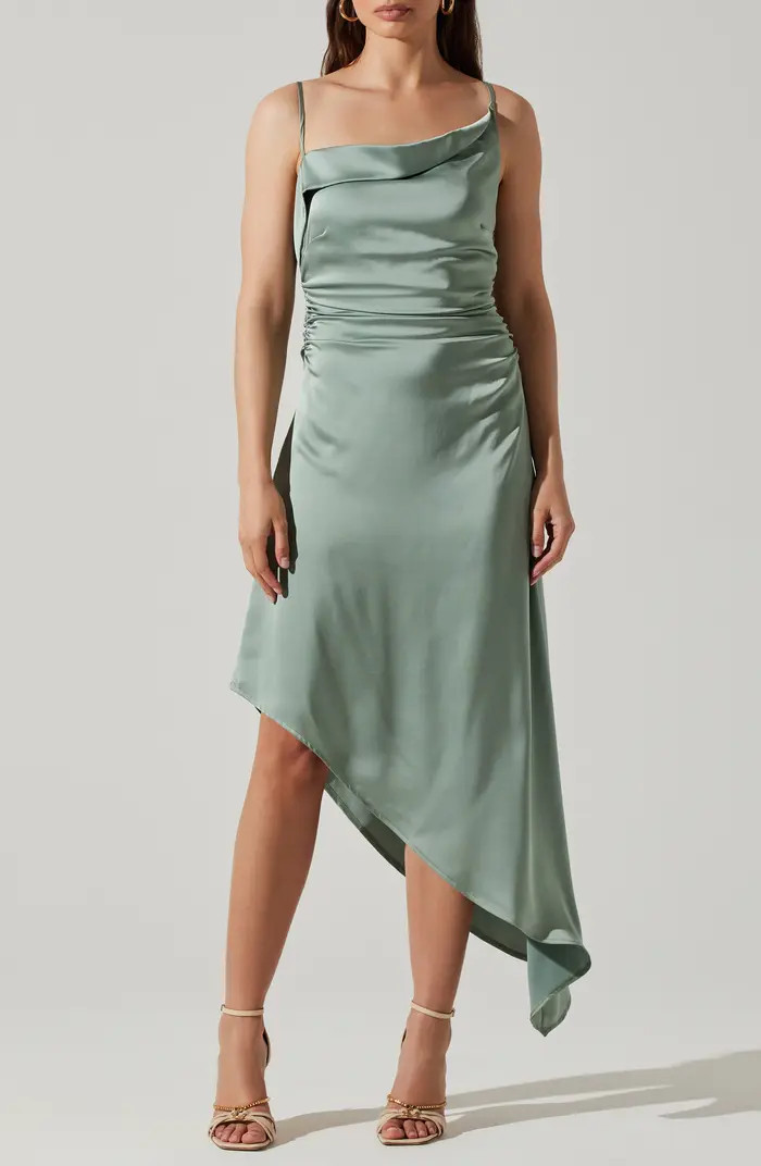 ASTR the Label Mirie Asymmetric Satin Dress | Nordstrom | Nordstrom