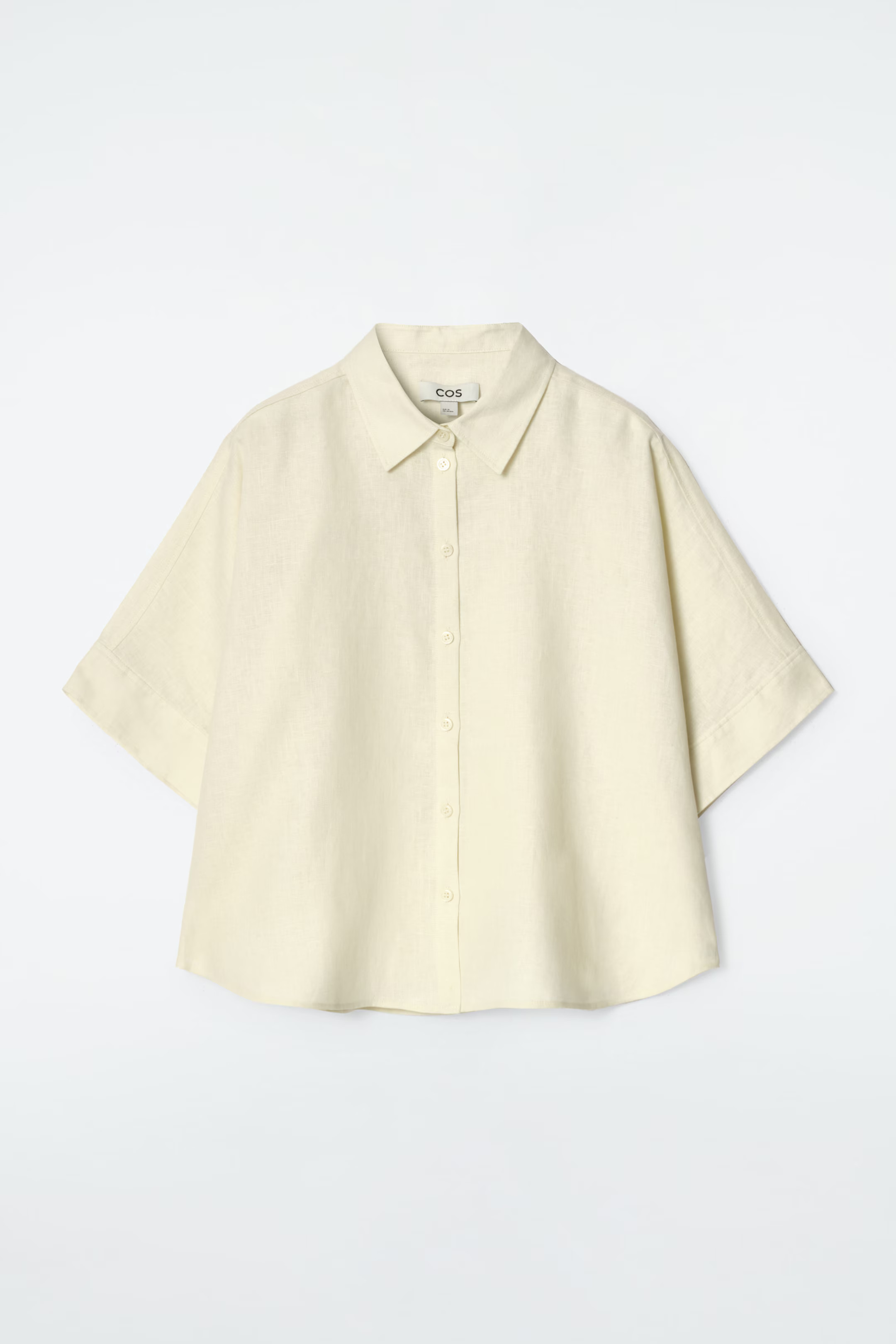 BOXY SHORT-SLEEVED LINEN SHIRT - BUTTER YELLOW | COS UK