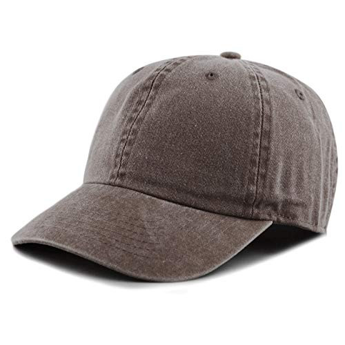 The Hat Depot 100% Cotton Pigment Dyed Low Profile Dad Hat Six Panel Cap (1. Brown) | Amazon (US)