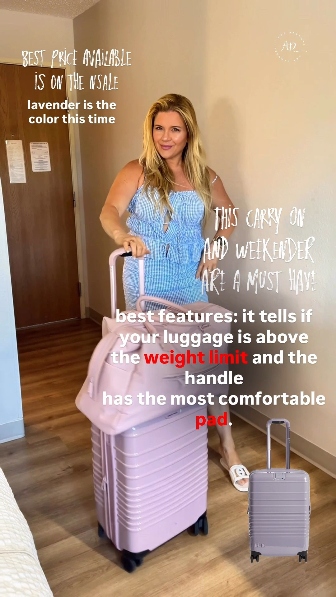 🚨 Travel Must-Have Alert! 🚨
This lavender carry-on + weekender set is finally on sale — and it’s the best price you’ll find! 💜✨

Why I’m obsessed:
✔️ Built-in weight indicator (no more airport surprises!)
✔️ Super comfy handle pad
✔️ Glides like a dream
✔️ Perfect size for weekend getaways or short flights

If you’ve been waiting to upgrade your travel game, this is your sign.
💼 Linked the exact set in my LTK and all my travel favs – don’t miss this deal!#TravelEssentials #PackingMadeEasy #LavenderLuggage #NSaleFinds 
 

#LTKTravel #LTKSaleAlert #LTKTravel #LTKSaleAlert #LTKItBag