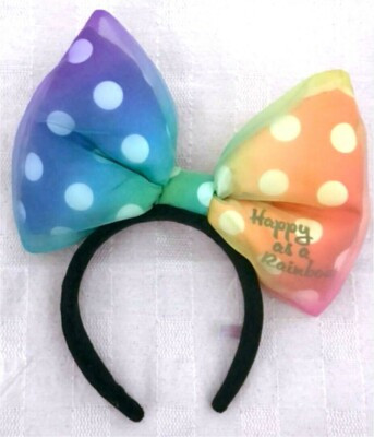 Tokyo Disney Resort Ears Headband Minnie Mouse Chiffon Rainbow Ribbon Japan | eBay US