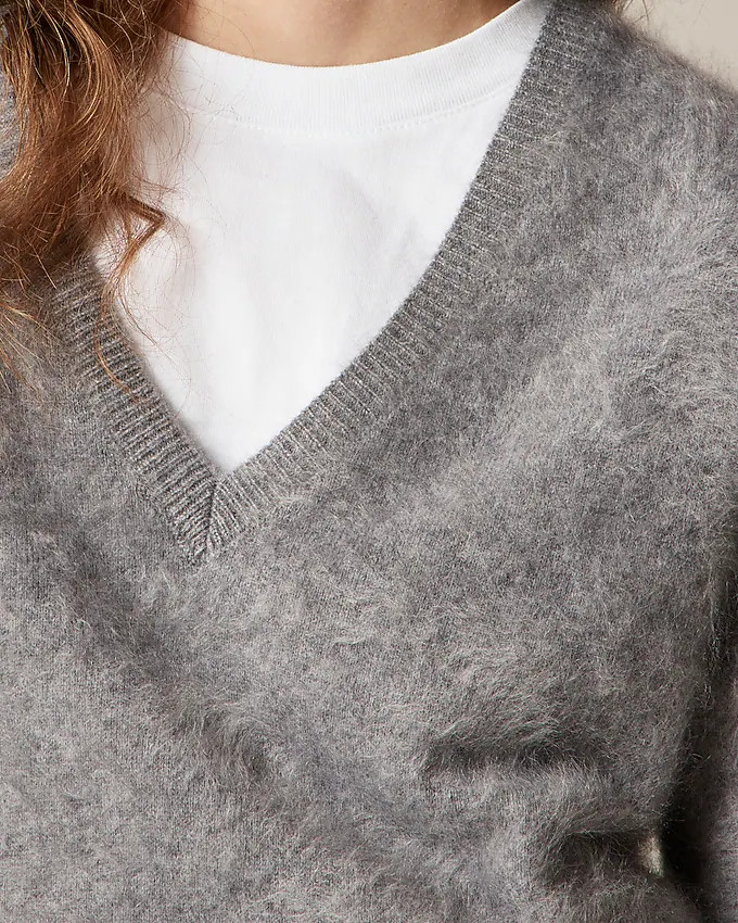 Brushed cashmere V-neck sweater | J. Crew US