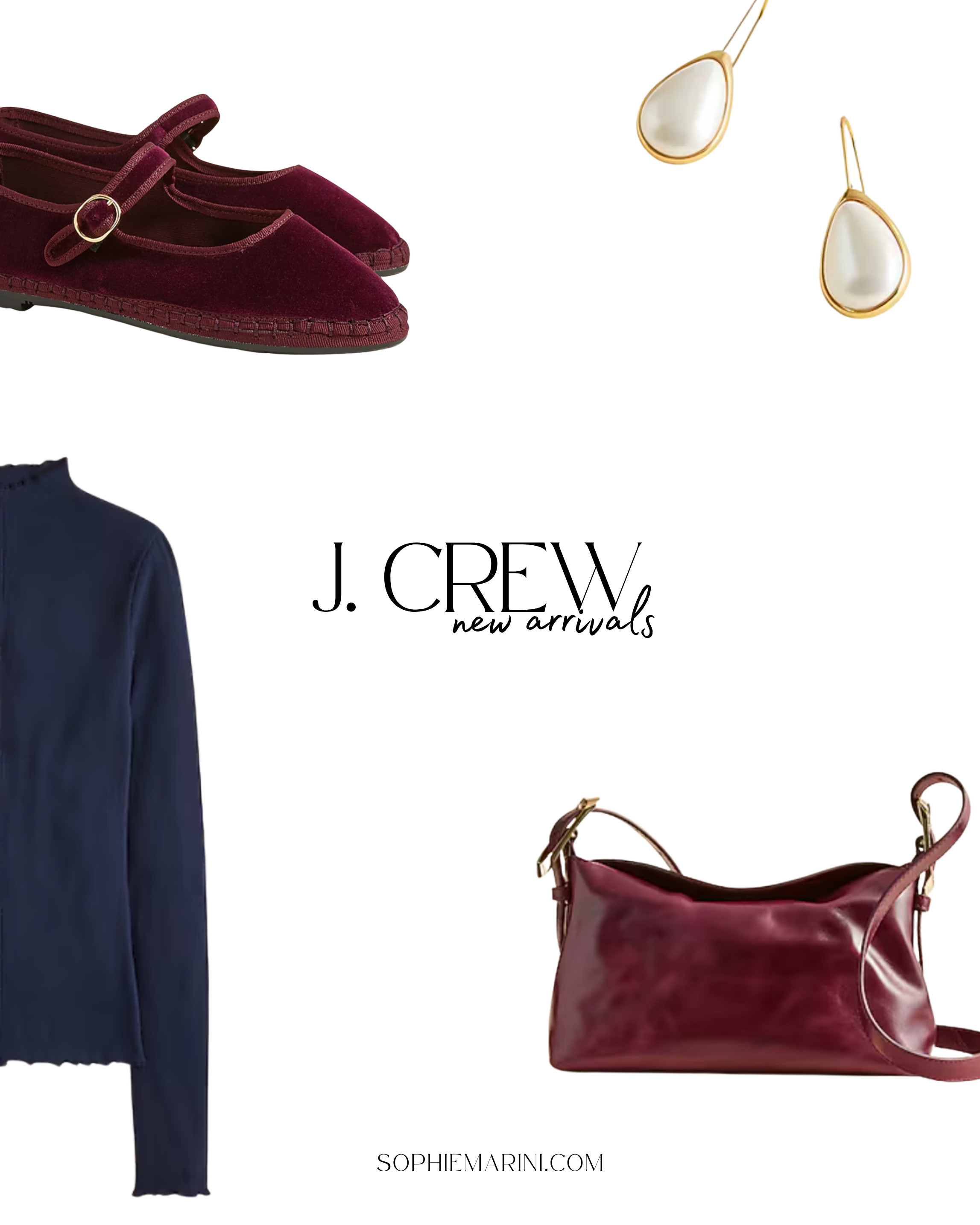 J. Crew: new arrivals 
[Mary Jane espadrilles in velvet, rib cardigan top with jewel buttons, Brushed cashmere party cardigan, marigold print, pearl stone teardrop earrings, Fair Isle cardigan in wool blend, lace-trim slip skirt, small shoulder bag in patent leather] 
 

 #LTKSeasonal