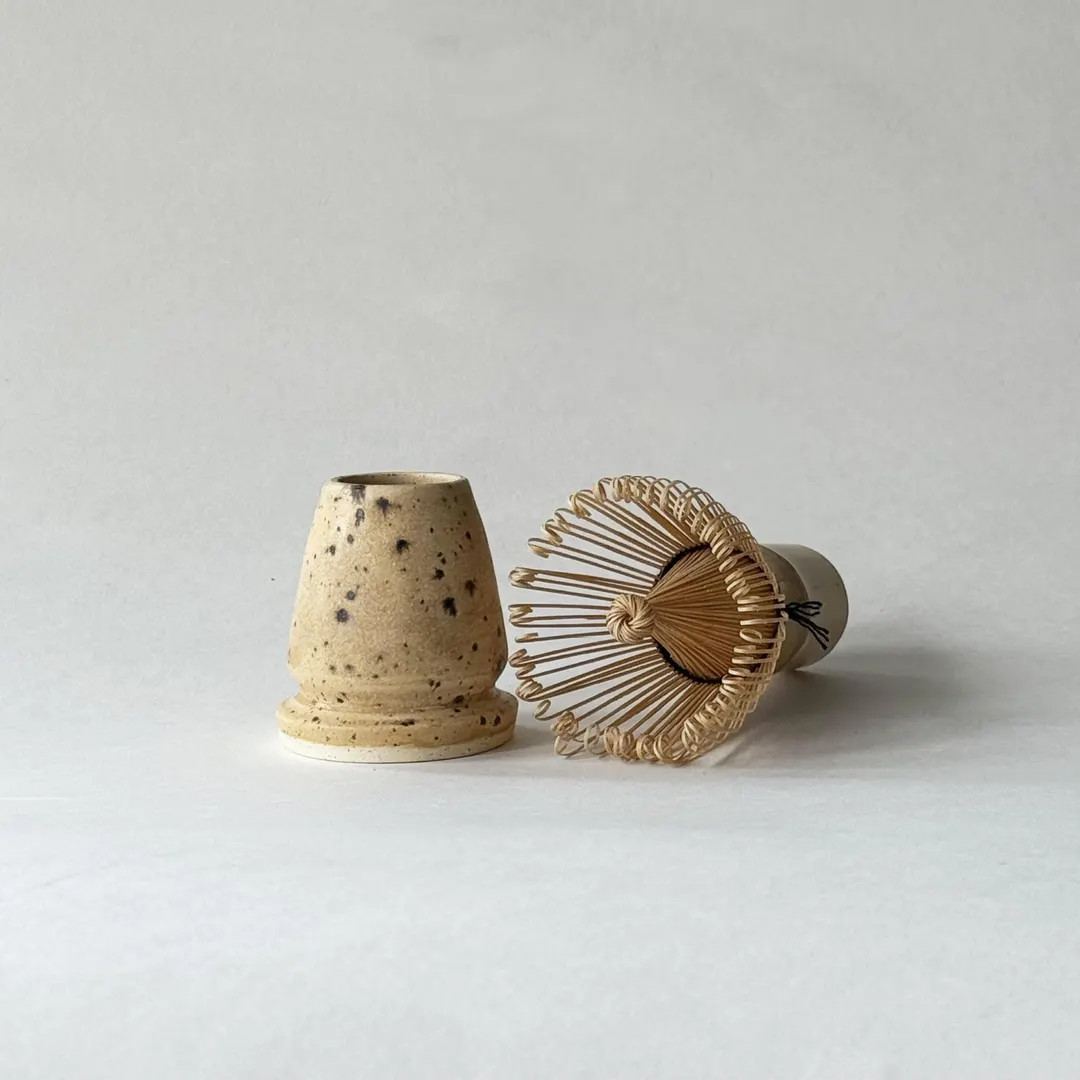 Handmade Ceramic Matcha Whisk Holder / Chasen Stand in Speckled Beige - Etsy | Etsy (US)