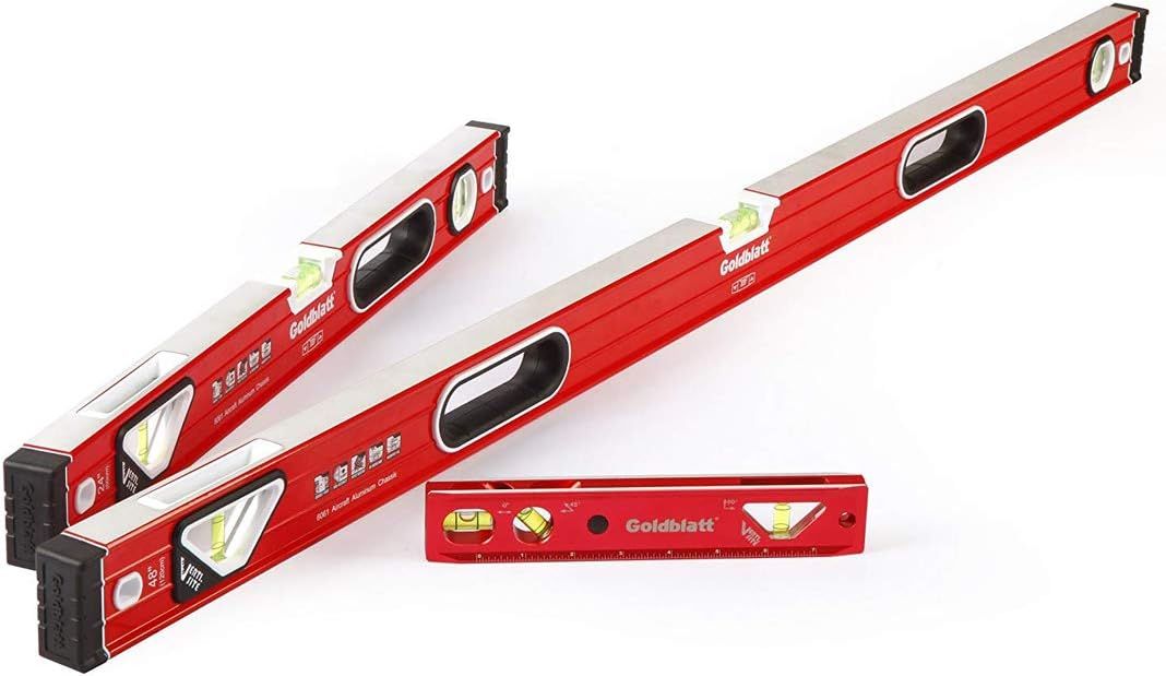 Goldblatt 3-Piece Torpedo Level Set - 9", 24", 48" Spirit Level Included, Aluminum Alloy Construc... | Amazon (US)