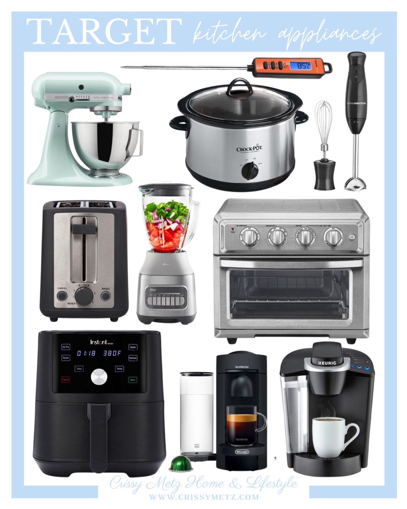 coffee frother, crock pot, toaster, blender, appliances, kitchen appliances, coffee makers, air fryer, target, target finds, pressure cooker, baking mixer, meat temperature, meat thermometer

#LTKstyletip #LTKsalealert #LTKhome