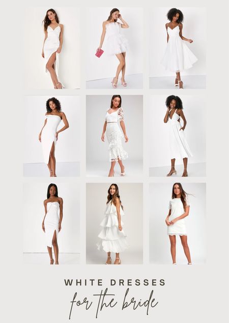 White dress roundup from Lulus! 🤍

Save 20% off today with code: GIRLSRULE20 in celebration of International Women’s Day!
 
Wedding | wedding look | bridal dresses | white outfit | white jumpsuit | revolve | what to wear to wedding events | wedding looks | outfit for brides | bride to be | wedding season | rehearsal dinner | bridal shower | bachelorette party 

#LTKsalealert #LTKSeasonal #LTKwedding