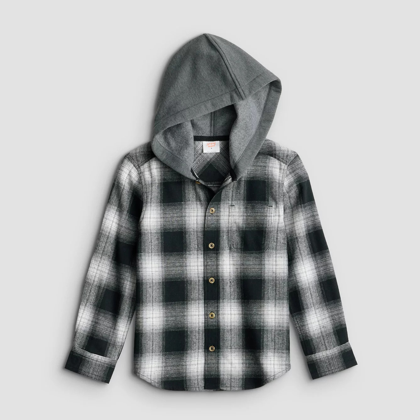 Boys 4-12 Jumping Beans® Hooded Flannel Button-Down Shirt | Kohl's