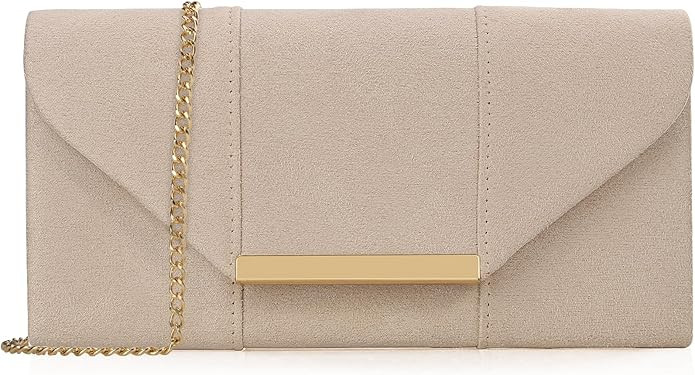 Dexmay Women Faux Suede Envelope Clutch Purse Evening Velvet Handbag Foldover Shoulder Crossbody ... | Amazon (US)