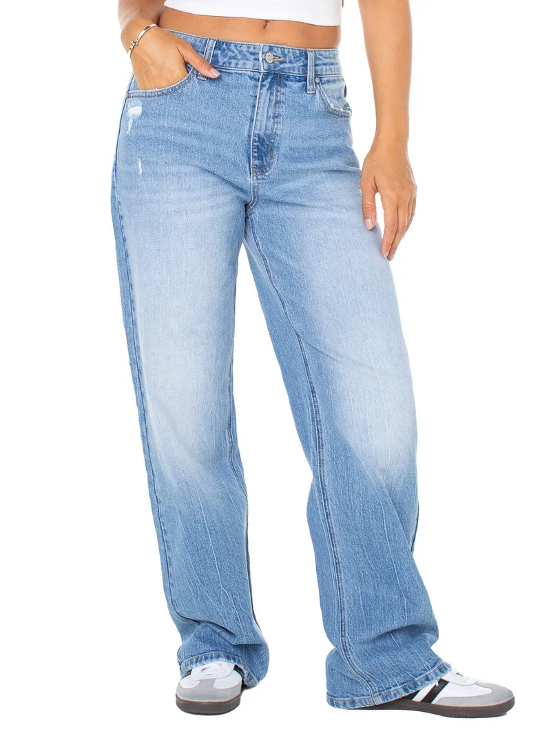 Celebrity Pink Women's and Women's Plus Slouchy Wide Leg Jean, Available in 30", 32", and 34" ins... | Walmart (US)