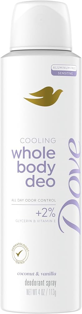 Dove Whole Body Deo Aluminum Free Invisible Spray Deodorant Coconut & Vanilla for 72h Odor Contro... | Amazon (US)