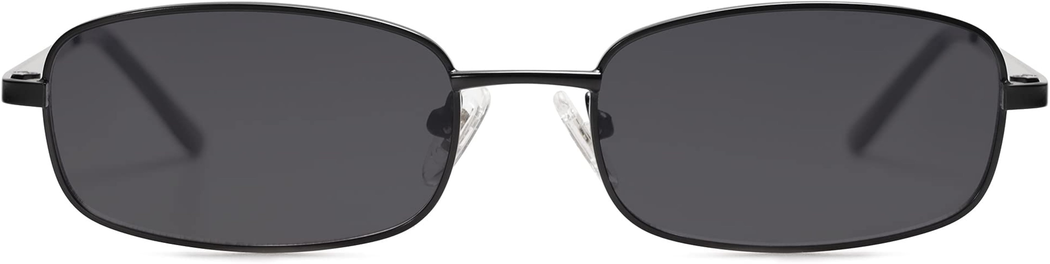 SOJOS Retro Hippie Rectangle Sunglasses 70s Vintage Trendy Small Narrow UV400 Sunnies SJ1187 | Amazon (US)