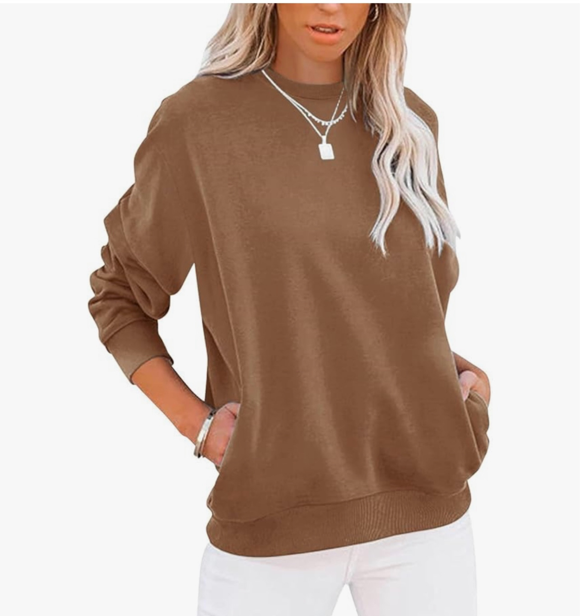 Women's Casual Long Sleeve Crewneck Sweatshirts Cute Loose Fit Pullover with Pockets.  

#LTKGiftGuide #LTKFindsUnder50 #LTKActive
