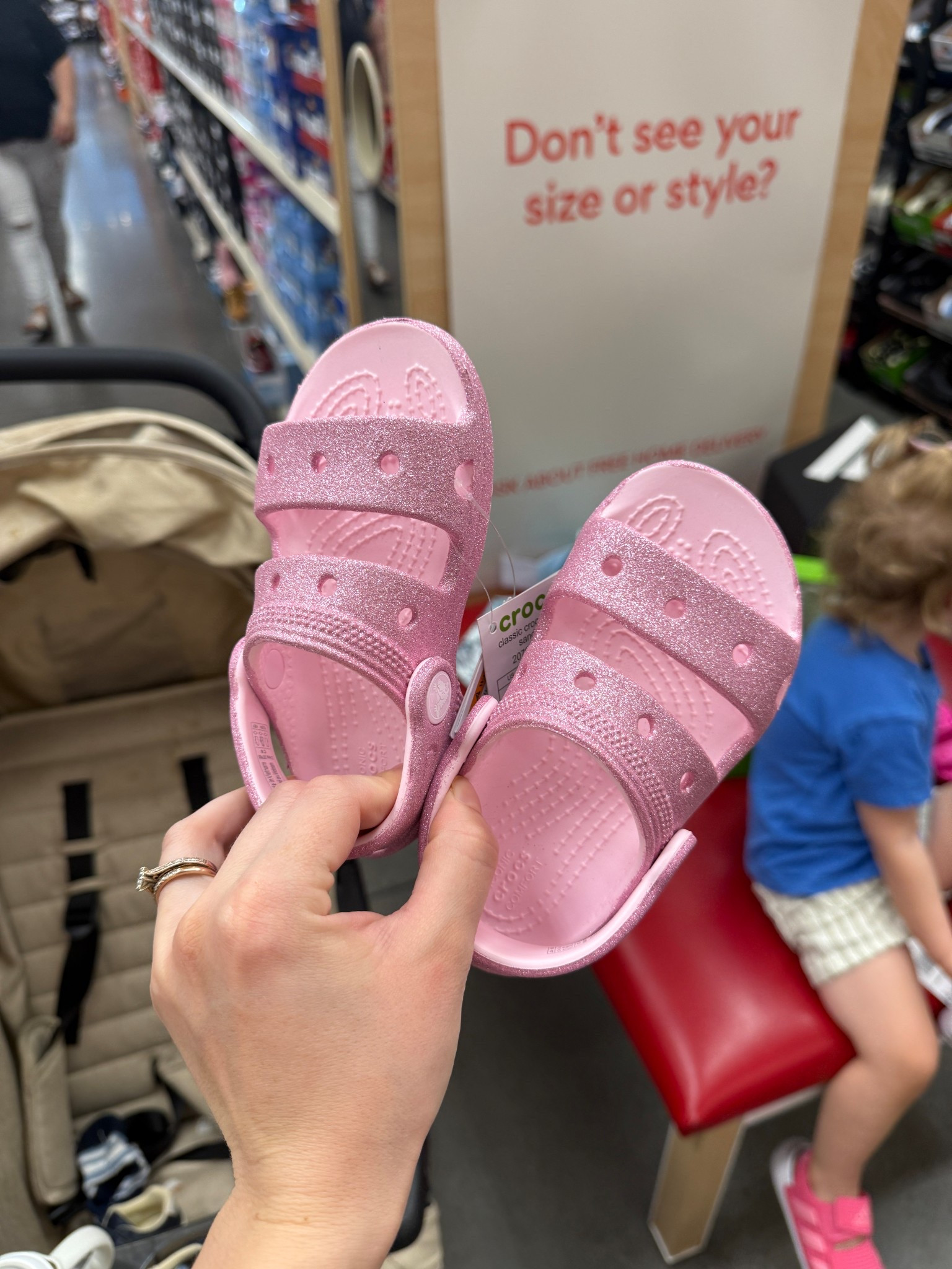 Toddler sandals for under $30 - glitter crocs 

#LTKShoeCrush #LTKKids #LTKBaby