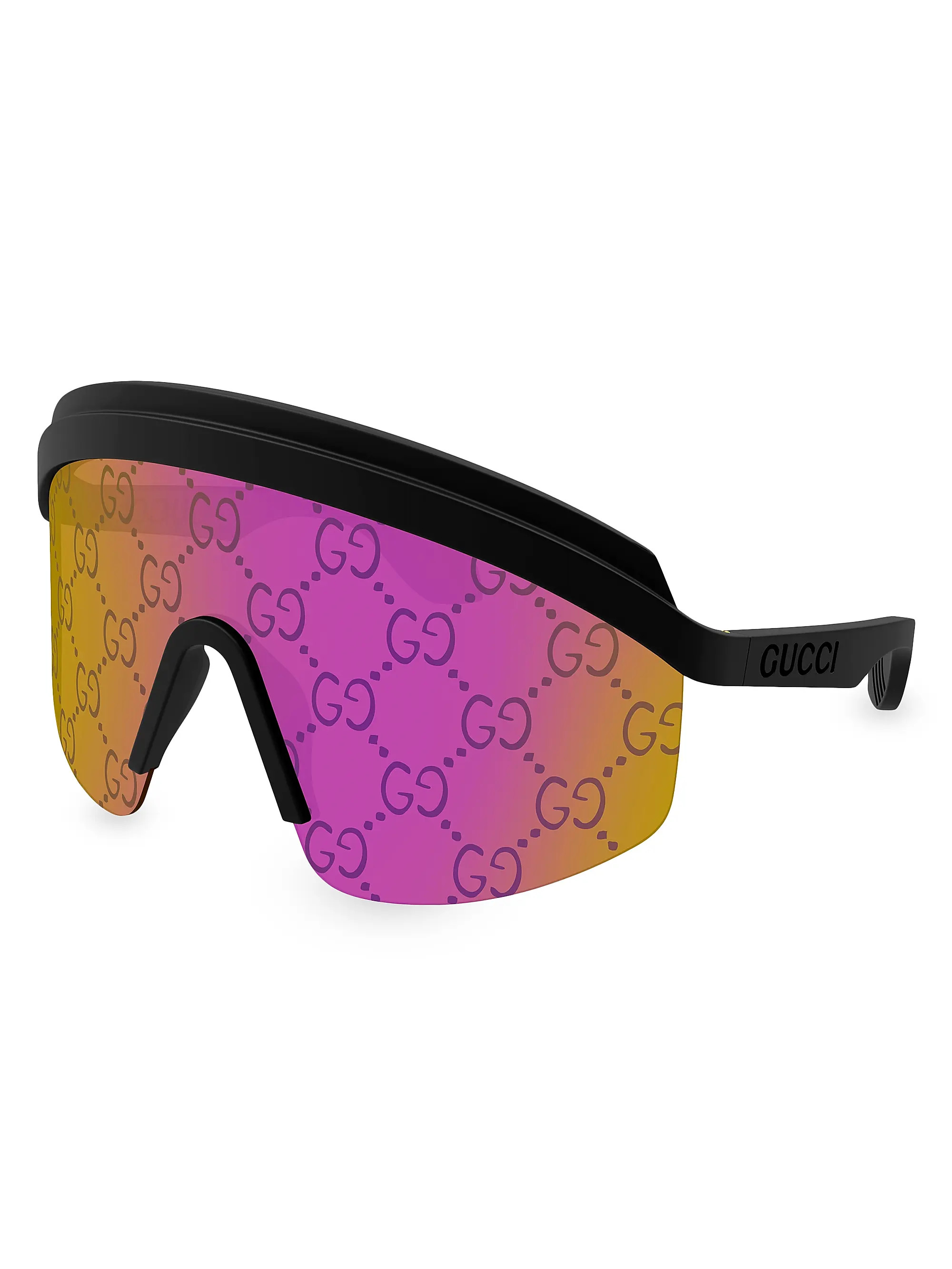 Gucci Guccissima 99MM Mask Sunglasses | Saks Fifth Avenue | Saks Fifth Avenue