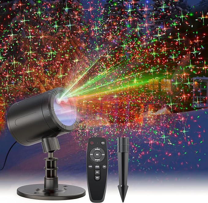 Christmas Projector Lights Outdoor, BINKBANG LED Waterproof Projector Lights, 3 Modes with Remote... | Amazon (US)