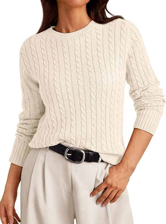 LILLUSORY Womens Lightweight Cable Knit Soft Business Casual Trendy Classic Pullover Sweaters Fal... | Amazon (US)